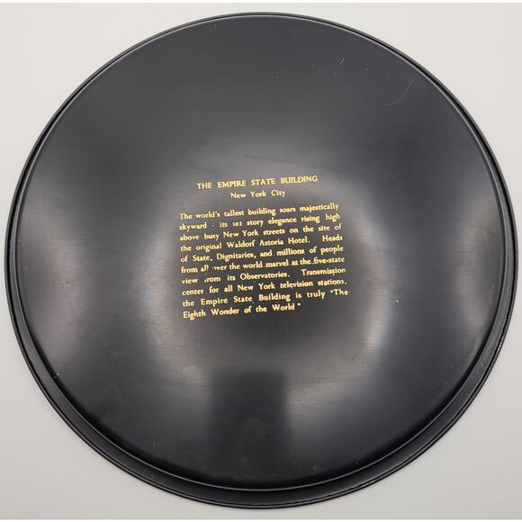 Black Vintage Tin Empire State Building  Souvenir Tray - Picture 3 of 3